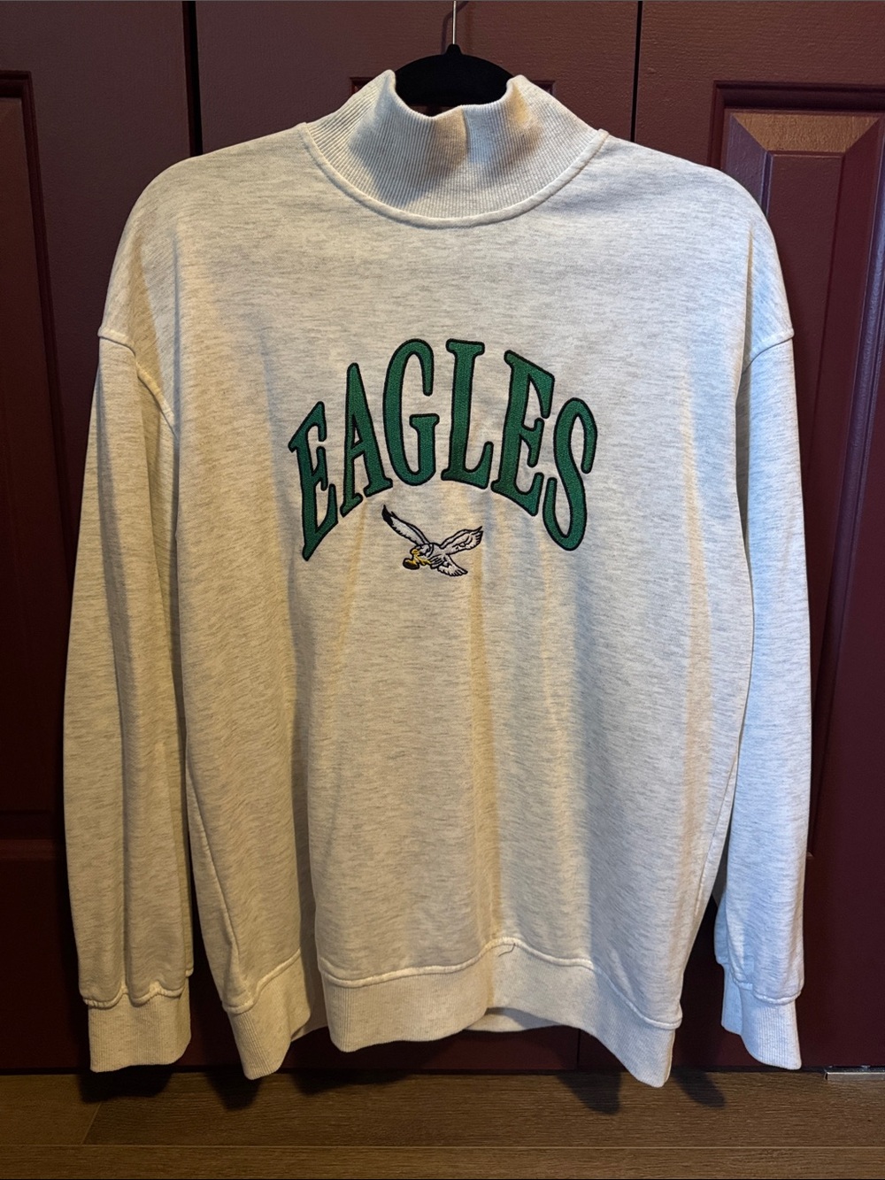 Eagles Graphic Mock Neck Sweatshirt - Light Gray